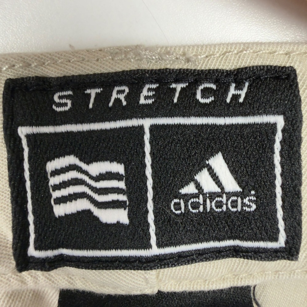 Adidas Stretch Pants Women Size 10 Khaki Beige Zipper Pockets Cotton Chino - Picture 4 of 10